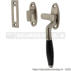 Intersteel Living 5614A raamsluiting Ton rechts met sluitplaat en sluithaak nikkel mat-ebbenhout - R26008129 - afbeelding 1