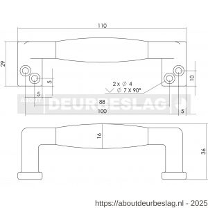 Intersteel Living 5616 handgreep recht ebbenhout 108 mm nikkel mat - R26004588 - afbeelding 2