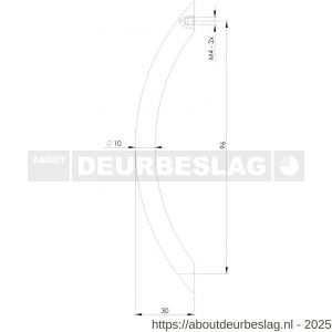 Intersteel Living 8750 greep gebogen diameter 10x96 mm nikkel mat - R26004590 - afbeelding 2