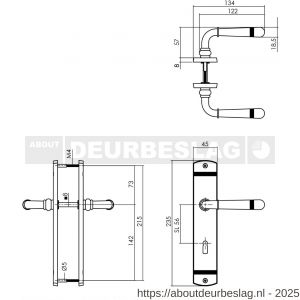 Intersteel Living 1705 deurkruk Helena op schild afgerond 235x45 mm sleutelgat 56 mm oud grijs - R26009108 - afbeelding 2