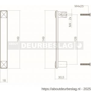 Intersteel Living 8756 greep kruis grijs - R26007800 - afbeelding 2