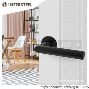 Intersteel Living 0055 deurkruk Broome met rozet verdekt diameter 50x7 mm met nokken zwart - R26009114 - afbeelding 4
