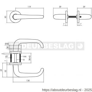 Intersteel Living 0056 deurkruk Cue met rozet verdekt diameter 50x7 mm met nokken zwart - R26009119 - afbeelding 3