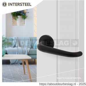 Intersteel Living 0056 deurkruk Cue met rozet verdekt diameter 50x7 mm met nokken zwart - R26009119 - afbeelding 4