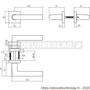 Intersteel Living 0058 deurkruk Broome met rozet verdekt 50x50x10 mm met nokken zwart - R26009126 - afbeelding 4