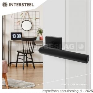 Intersteel Living 0058 deurkruk Broome met rozet verdekt 50x50x10 mm met nokken zwart - R26009126 - afbeelding 3