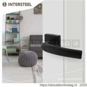Intersteel Living 0059 deurkruk Denham met rozet verdekt 50x50x10 mm met nokken zwart - R26009131 - afbeelding 3