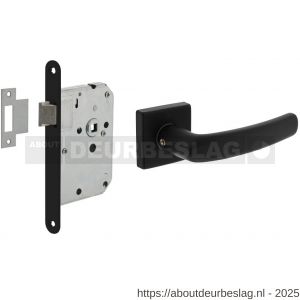 Intersteel Living 0059 set loopslot zwart met deurkruk Denham op rozet 50x50 mm zwart - R26011047 - afbeelding 1