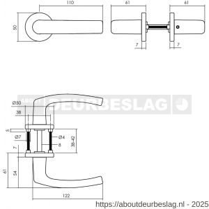 Intersteel Living 0060 deurkruk Denham met rozet verdekt diameter 50x7 mm met nokken zwart - R26009136 - afbeelding 4