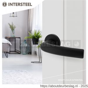 Intersteel Living 0060 deurkruk Denham met rozet verdekt diameter 50x7 mm met nokken zwart - R26009136 - afbeelding 3