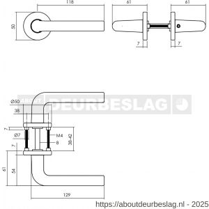 Intersteel Living 0073 deurkruk Derby met rozet verdekt diameter 50x7 mm met nokken zwart - R26009141 - afbeelding 4