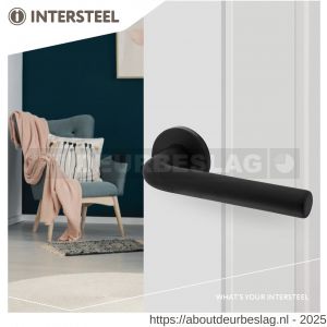 Intersteel Living 0073 deurkruk Derby met rozet verdekt diameter 50x7 mm met nokken zwart - R26009141 - afbeelding 3