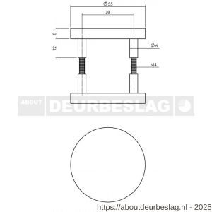Intersteel Living 0100 afdekrozetten verdekt diameter 56x9 mm met nokken zwart - R26008170 - afbeelding 2