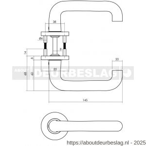 Intersteel Living 0102 deurkruk Rond op rozet verdekt diameter 55x8 mm met nokken zwart - R26008173 - afbeelding 4