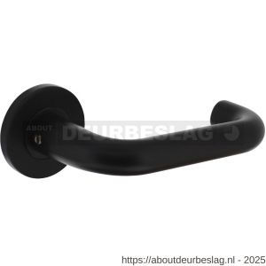 Intersteel Living 0102 deurkruk Rond op rozet verdekt diameter 55x8 mm met nokken zwart - R26008173 - afbeelding 1