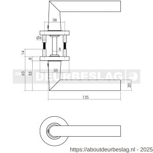 Intersteel Living 0103 deurkruk Jura op rozet verdekt diameter 55x8 mm met nokken zwart - R26008174 - afbeelding 3