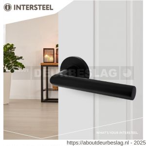 Intersteel Living 0103 deurkruk Jura op rozet verdekt diameter 55x8 mm met nokken zwart - R26008174 - afbeelding 2