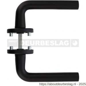 Intersteel Living 0104 deurkruk Recht op rozet verdekt diameter 55x8 mm met nokken zwart - R26008175 - afbeelding 2
