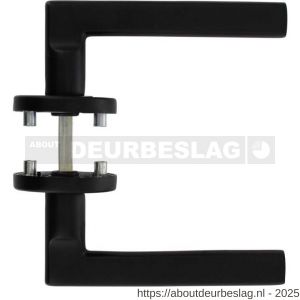 Intersteel Living 0105 deurkruk Vlak-90 graden op rozet verdekt diameter 55x8 mm met nokken zwart - R26008176 - afbeelding 2
