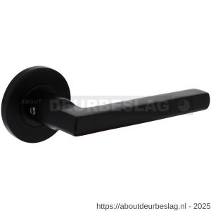 Intersteel Living 0105 deurkruk Vlak-90 graden op rozet verdekt diameter 55x8 mm met nokken zwart - R26008176 - afbeelding 1