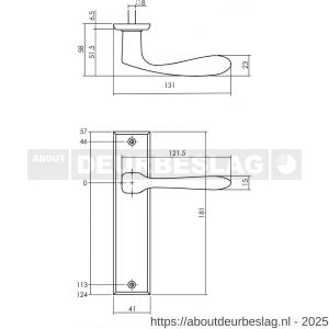 Intersteel Living 0201 deurkruk Banaan met schild rechthoekig 181x41 mm blind zwart - R26008181 - afbeelding 2