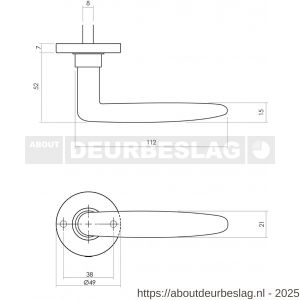 Intersteel Living 0225 deurkruk Sophie met rozet verdekt diameter 49x7 mm zwart - R26008184 - afbeelding 2