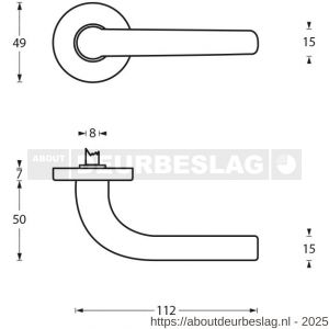 Intersteel Living 0231 deurkruk Elena met rozet verdekt diameter 49x7 mm zwart - R26007340 - afbeelding 2