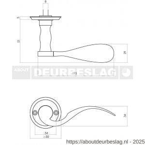 Intersteel Living 0292 deurkruk Lepel met rozet diameter 50x5 mm zwart - R26008188 - afbeelding 3