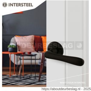 Intersteel Living 0445 deurkruk Trento met rozet diameter 50x5 mm zwart - R26010240 - afbeelding 3