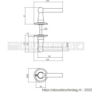 Intersteel Living 0446 deurkruk L/L bol met rozet diameter 50x5 mm zwart - R26010242 - afbeelding 2