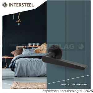 Intersteel Living 0465 deurkruk Tiga met rozet verdekt diameter 49x7 mm met nokken zwart - R26009897 - afbeelding 2