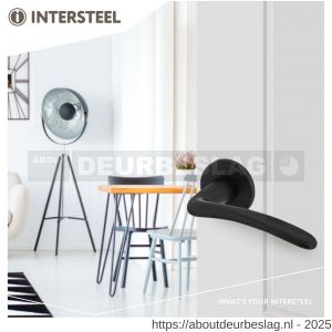 Intersteel Living 0466 deurkruk Zaia met rozet verdekt diameter 49x7 mm met nokken zwart - R26009900 - afbeelding 2