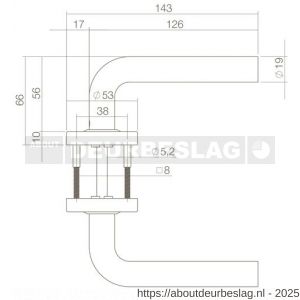 Intersteel Living 0570 deurkruk Luzern op rozet verdekt diameter 53x10 mm structuur zwart - R26008198 - afbeelding 3
