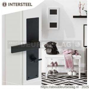 Intersteel Living 0571 deurkruk Amsterdam met schild rechthoekig 250x55x2 mm WC 63/8 mm structuur zwart - R26008205 - afbeelding 2