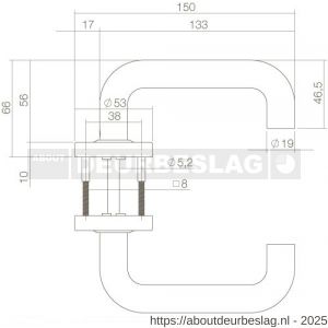 Intersteel Living 0573 deurkruk Bern op rozet verdekt diameter 53x10 mm structuur zwart - R26006753 - afbeelding 3