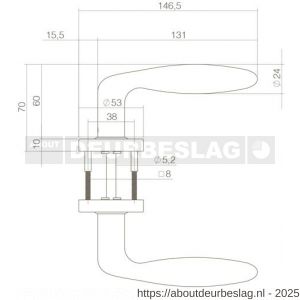 Intersteel Living 0587 deurkruk Jupiter op rozet verdekt diameter 53x10 mm structuur zwart - R26008214 - afbeelding 3