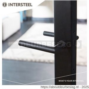 Intersteel Living 0920 deurkruk Jura met rozet zelfklevend diameter 30x3 mm structuur zwart - R26009408 - afbeelding 2