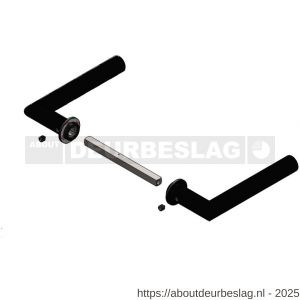 Intersteel Living 0920 deurkruk Jura met rozet zelfklevend diameter 30x3 mm structuur zwart - R26009408 - afbeelding 4