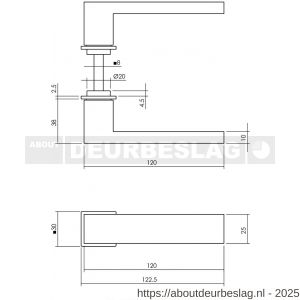 Intersteel Living 0922 deurkruk Amsterdam met rozet zelfklevend 30x30x3 mm antraciet grijs - R26010350 - afbeelding 5