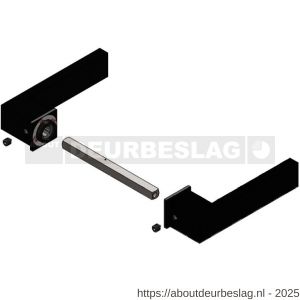 Intersteel Living 0922 deurkruk Amsterdam met rozet zelfklevend 30x30x3 mm structuur zwart - R26009409 - afbeelding 5