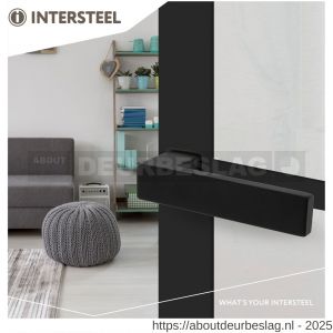 Intersteel Living 0922 deurkruk Amsterdam met rozet zelfklevend 30x30x3 mm structuur zwart - R26009409 - afbeelding 2