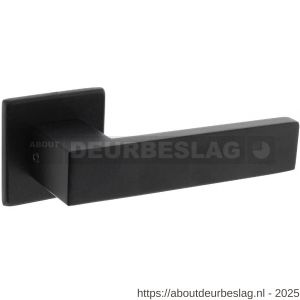 Intersteel Living 0923 deurkruk Amsterdam met rozet verdekt 50x50x5 mm met nokken structuur zwart - R26011022 - afbeelding 1