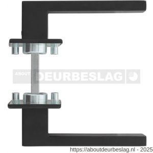 Intersteel Living 0923 deurkruk Amsterdam met rozet verdekt 50x50x5 mm met nokken structuur zwart - R26011022 - afbeelding 3