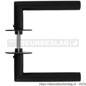 Intersteel Living 1583 deurkruk Jura met rozet zelfklevend diameter 55x2 mm structuur zwart - R26007018 - afbeelding 2