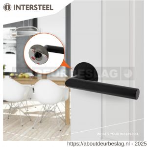 Intersteel Living 1583 deurkruk Jura met rozet zelfklevend diameter 55x2 mm structuur zwart - R26007018 - afbeelding 4