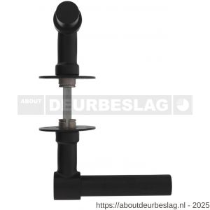 Intersteel Living 1671 deurkruk L/T recht met rozet diameter 50x2 mm structuur zwart - R26008225 - afbeelding 3