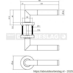 Intersteel Living 1693 deurkruk Bastian op rozet verdekt diameter 52x10 mm met nokken zwart - R26008233 - afbeelding 6