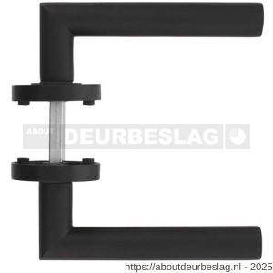 Intersteel Living 1693 deurkruk Bastian op rozet verdekt diameter 52x10 mm met nokken zwart - R26008233 - afbeelding 2