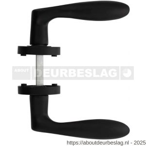Intersteel Living 1695 deurkruk George op rozet verdekt diameter 52x10 mm met nokken zwart - R26008241 - afbeelding 2