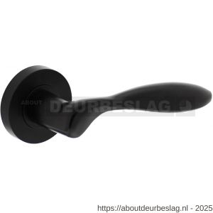 Intersteel Living 1695 deurkruk George op rozet verdekt diameter 52x10 mm met nokken zwart - R26008241 - afbeelding 1